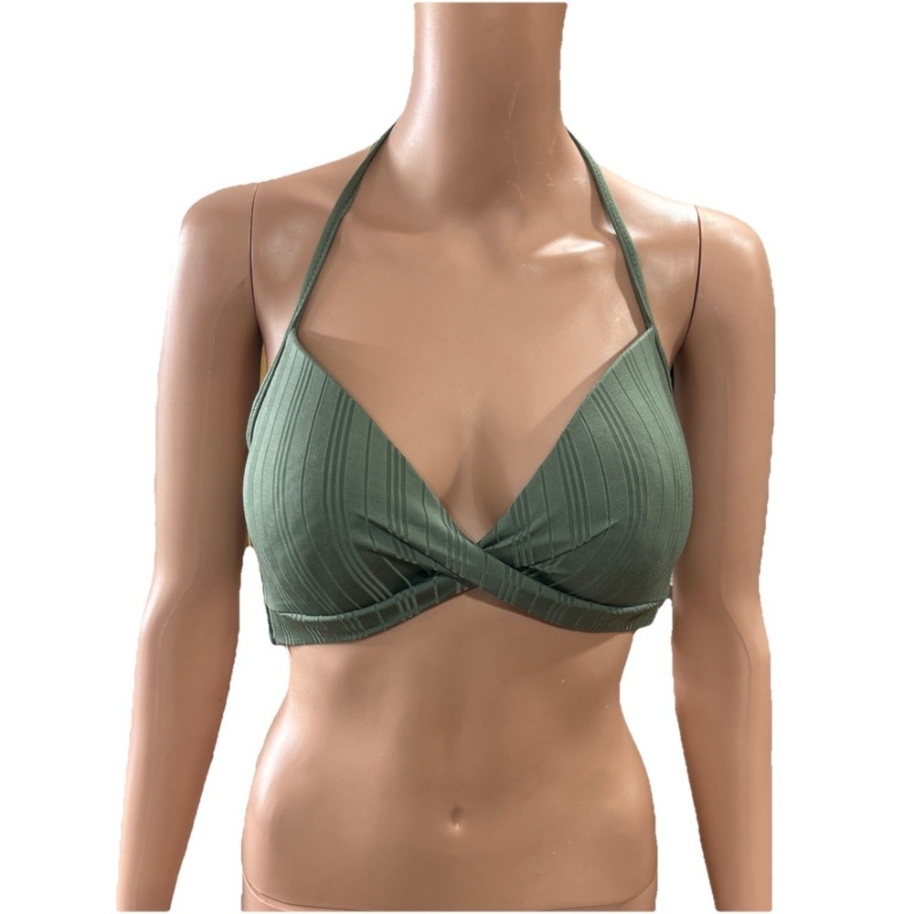 vince camuto bikini top L Green Swimsuit Wired Iguana Women's